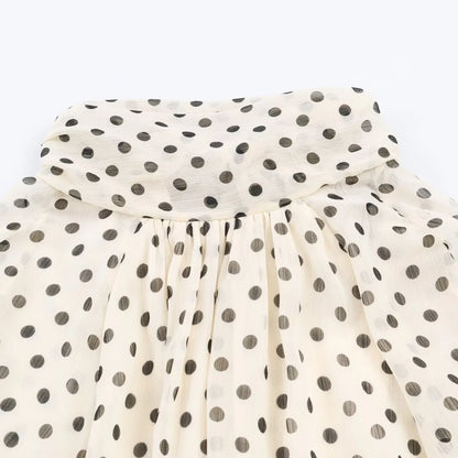 Women's Polka Dot High Neck Blouse