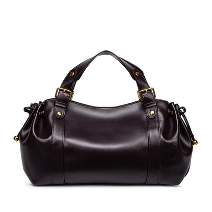 Women's Minimalist Leather Boston Bag