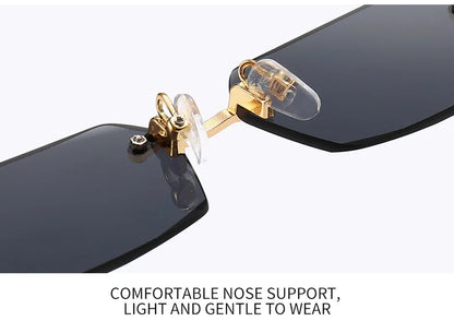 Unisex Rimless Rectangle Sunglasses