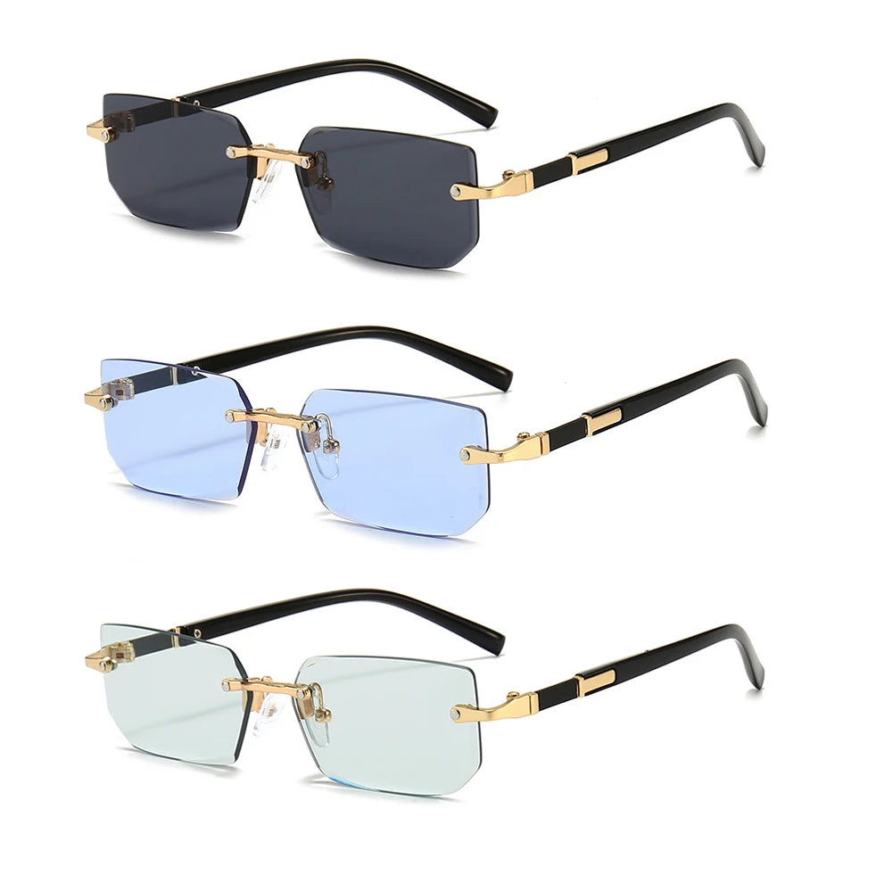 Unisex Rimless Rectangle Sunglasses