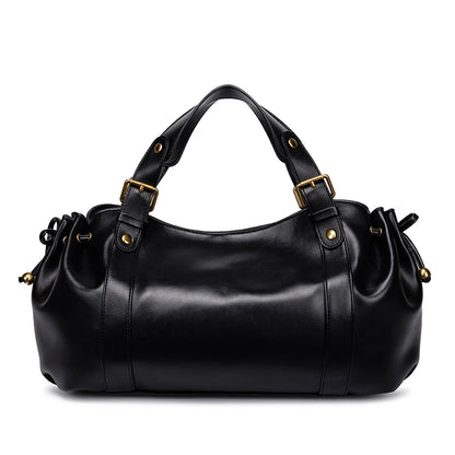 Women's Minimalist Leather Boston Bag