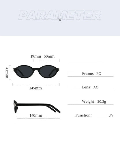 Unisex Retro Oval Sunglasses