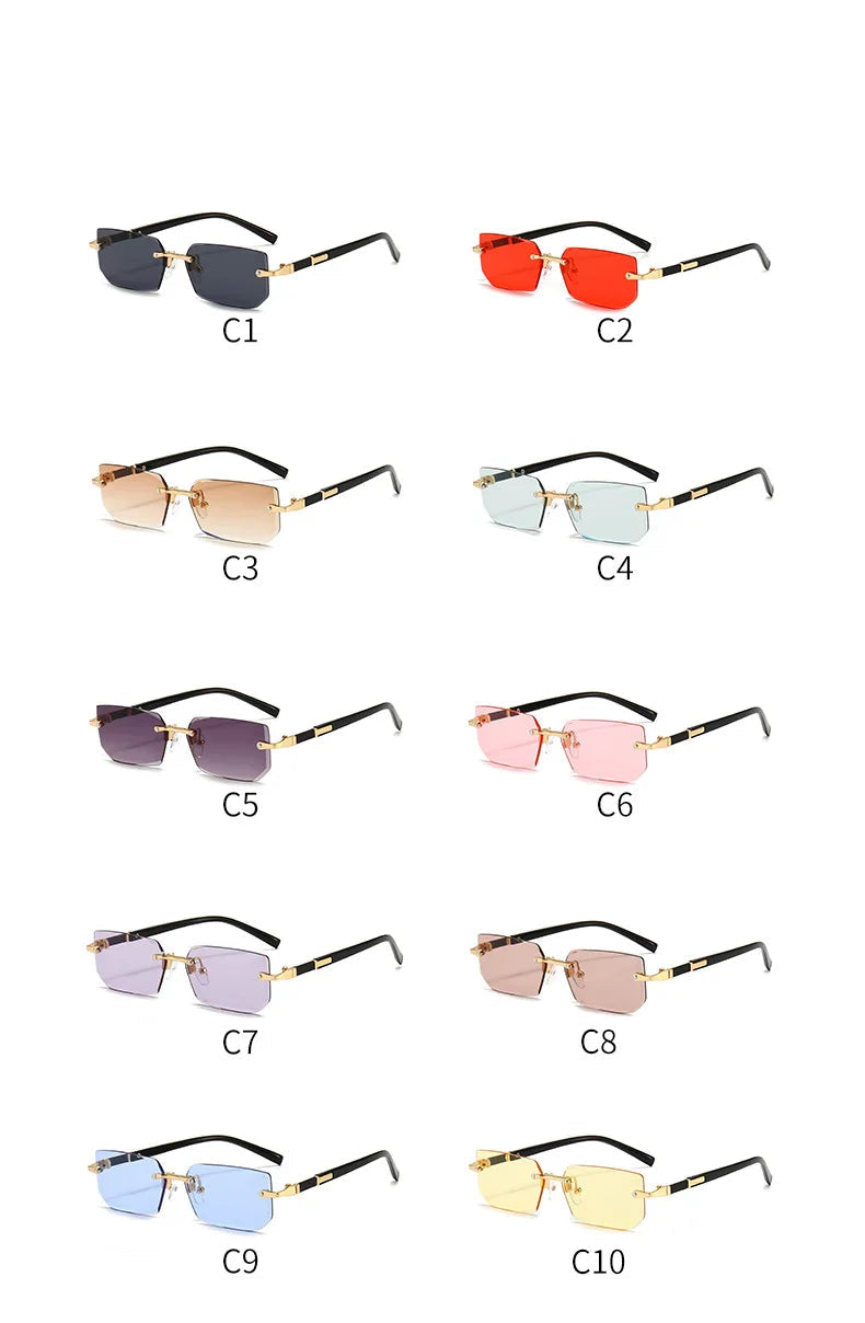 Unisex Rimless Rectangle Sunglasses