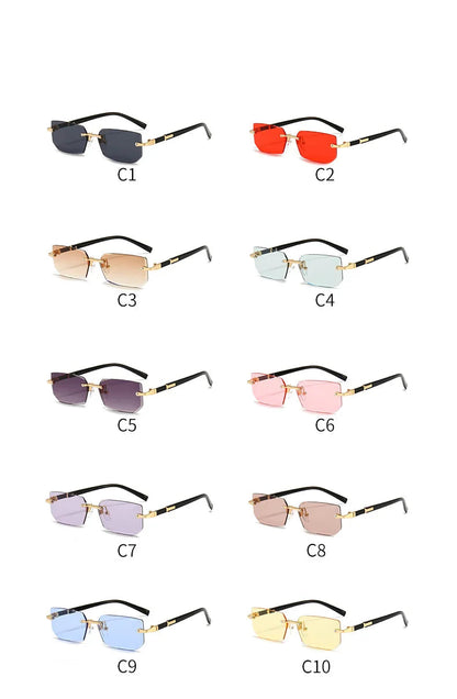 Unisex Rimless Rectangle Sunglasses