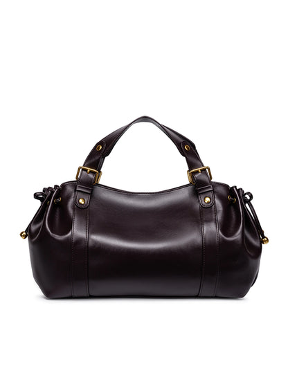 Women's Minimalist Leather Boston Bag