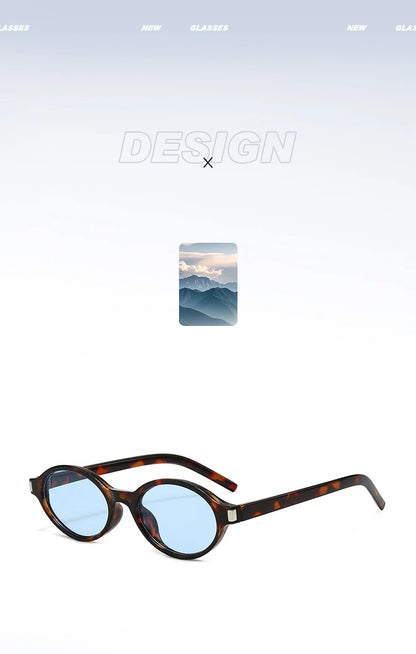 Unisex Retro Oval Sunglasses