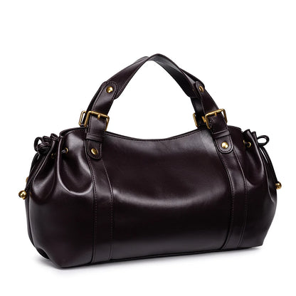 Women's Minimalist Leather Boston Bag