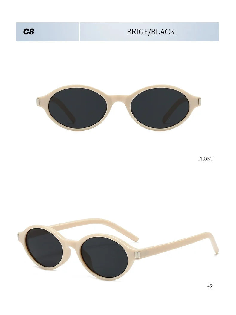 Unisex Retro Oval Sunglasses