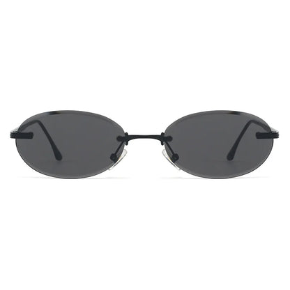 Unisex Y2K Rimless Oval Sunglasses