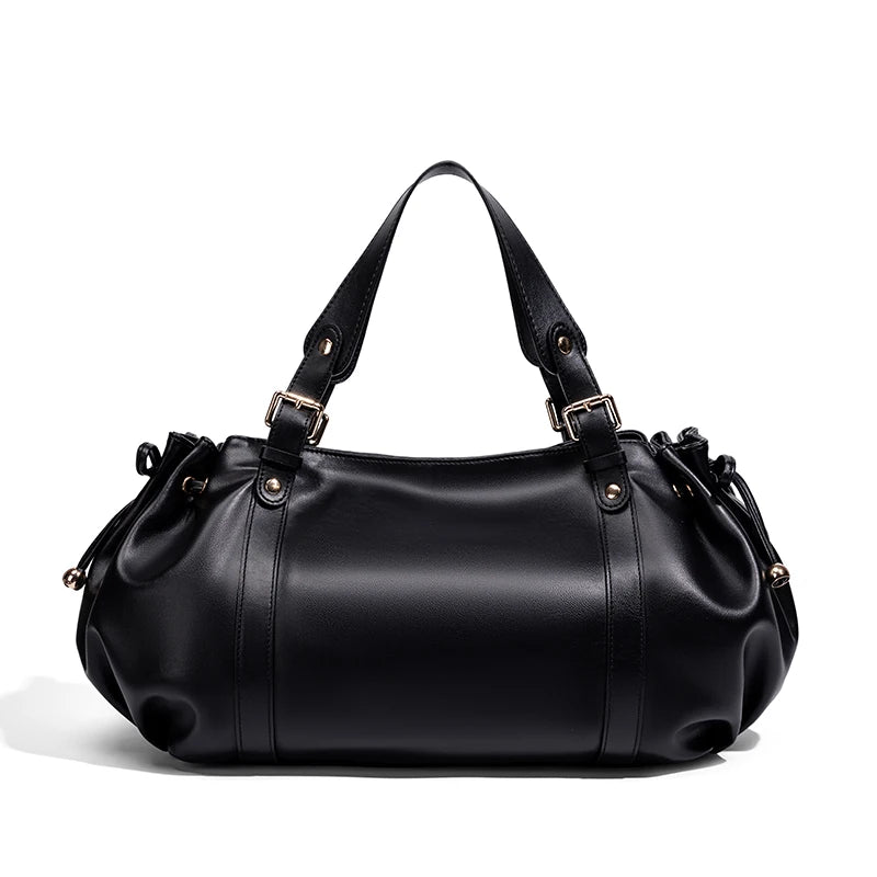 Women's Minimalist Leather Boston Bag