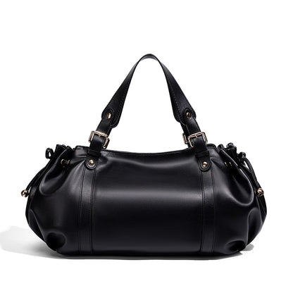 Women's Minimalist Leather Boston Bag