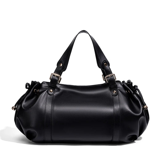 Women's Minimalist Leather Boston Bag