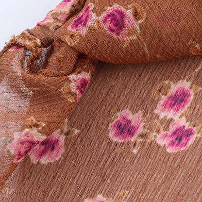 Women's Floral Bow Ruffle Blouse