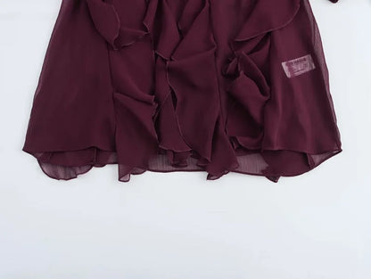Women's Ruffle Sheer Blouse