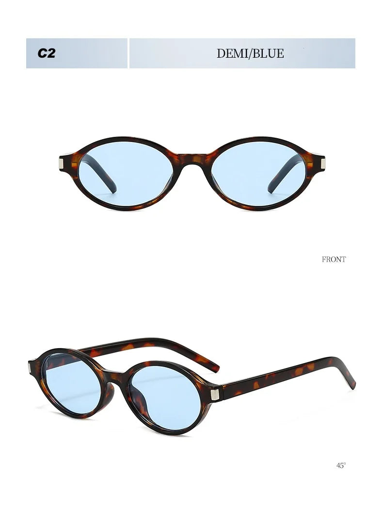 Unisex Retro Oval Sunglasses