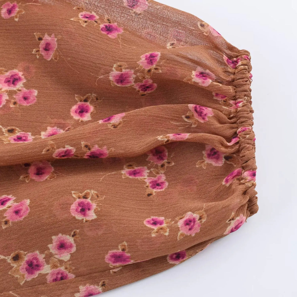 Women's Floral Bow Ruffle Blouse