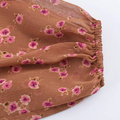 Women's Floral Bow Ruffle Blouse