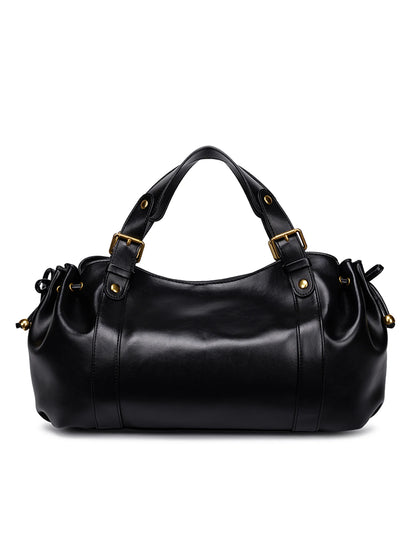 Women's Minimalist Leather Boston Bag