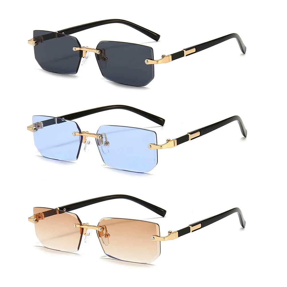 Unisex Rimless Rectangle Sunglasses