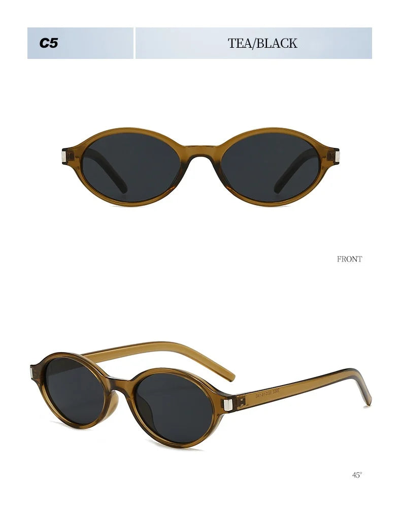 Unisex Retro Oval Sunglasses