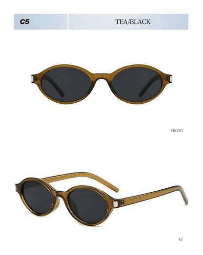 Unisex Retro Oval Sunglasses