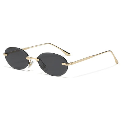 Unisex Y2K Rimless Oval Sunglasses