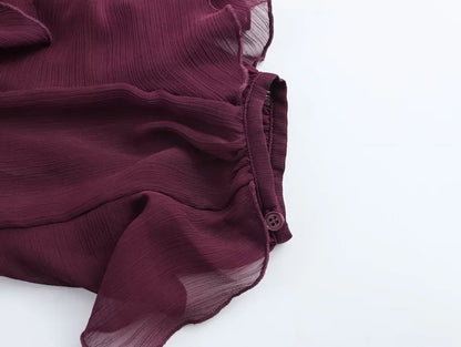 Women's Ruffle Sheer Blouse