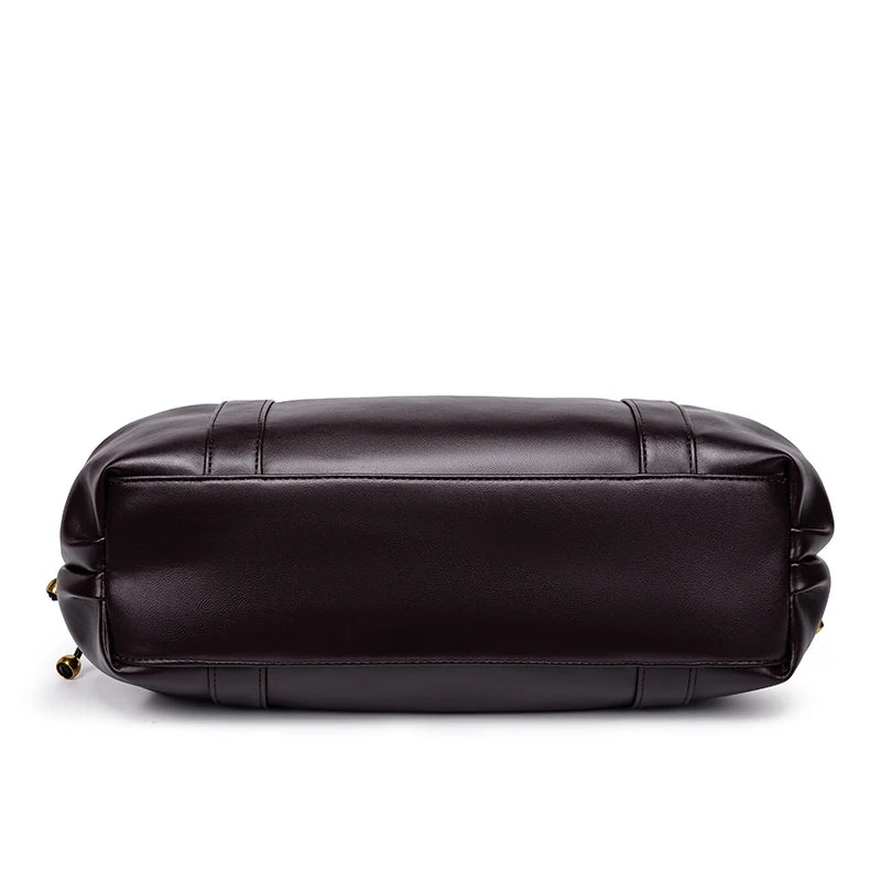 Women's Minimalist Leather Boston Bag