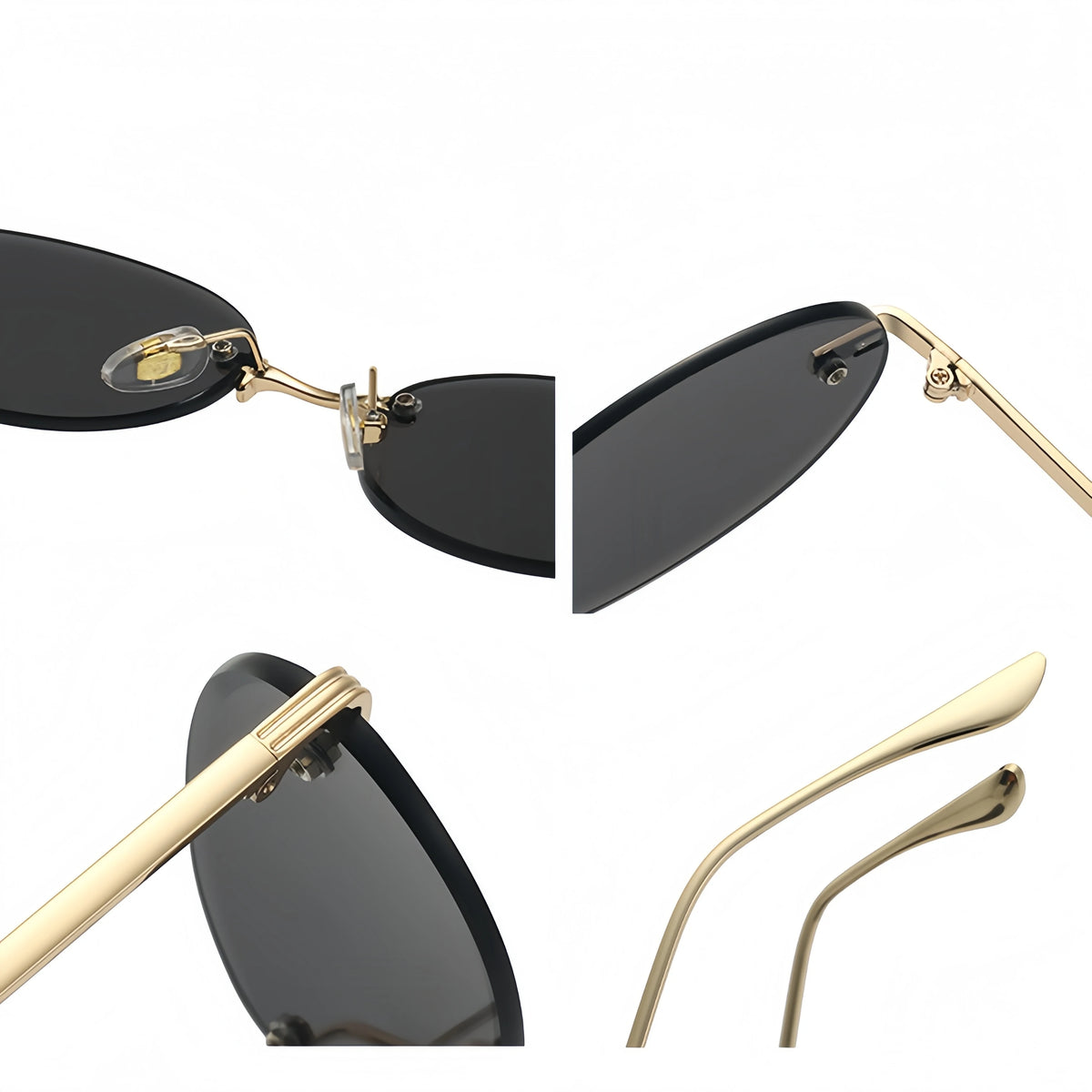 Unisex Y2K Rimless Oval Sunglasses