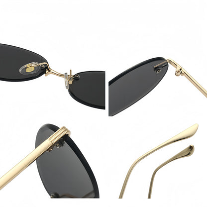 Unisex Y2K Rimless Oval Sunglasses