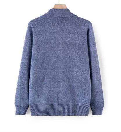 Women's Wool Knit Cardigan Jacket with Lapel Collar