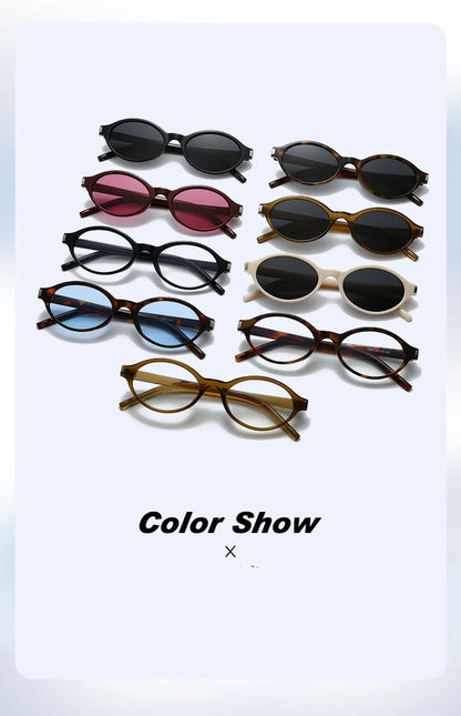 Unisex Retro Oval Sunglasses