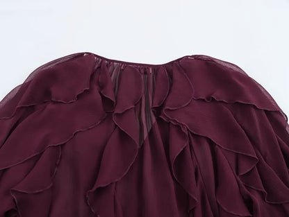Women's Ruffle Sheer Blouse