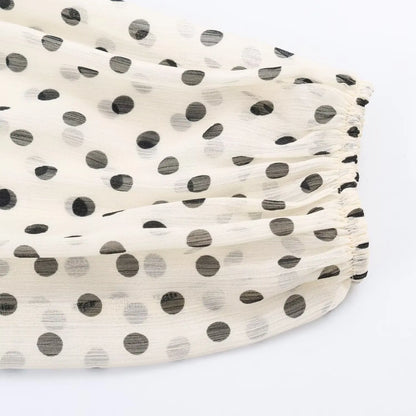 Women's Polka Dot High Neck Blouse