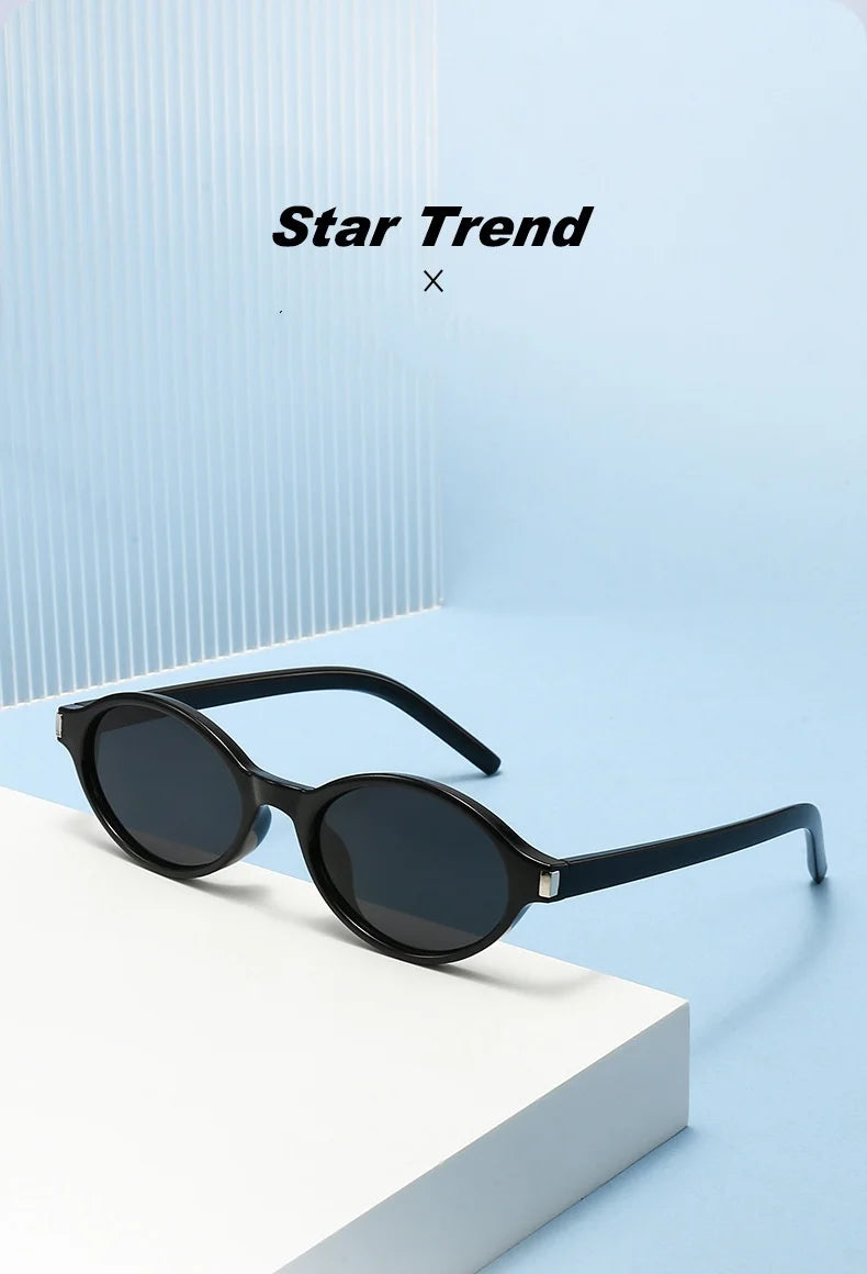 Unisex Retro Oval Sunglasses