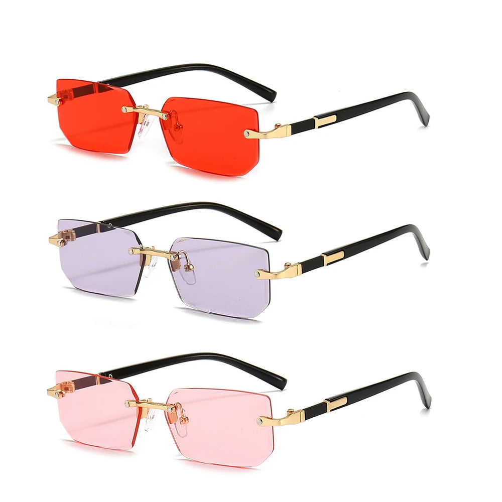 Unisex Rimless Rectangle Sunglasses