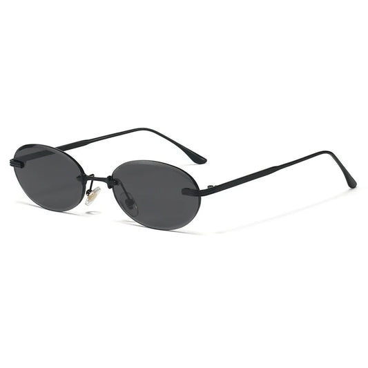 Unisex Y2K Rimless Oval Sunglasses