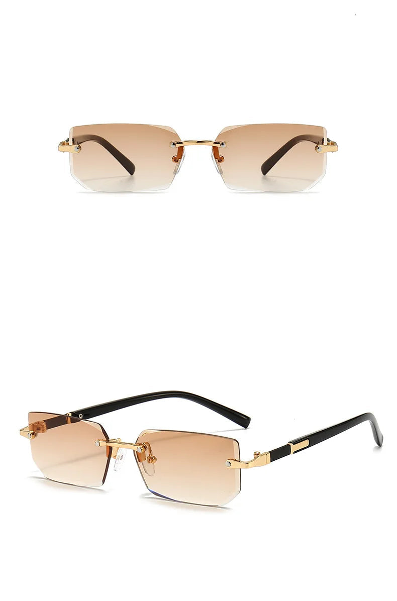 Unisex Rimless Rectangle Sunglasses