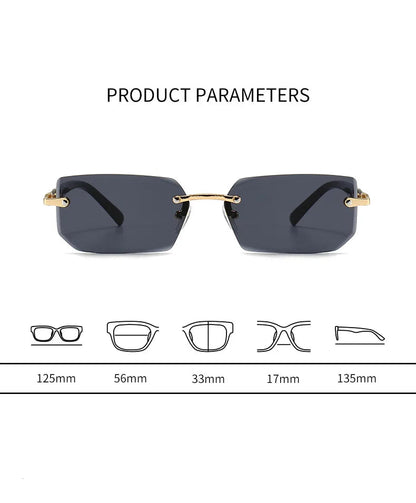 Unisex Rimless Rectangle Sunglasses