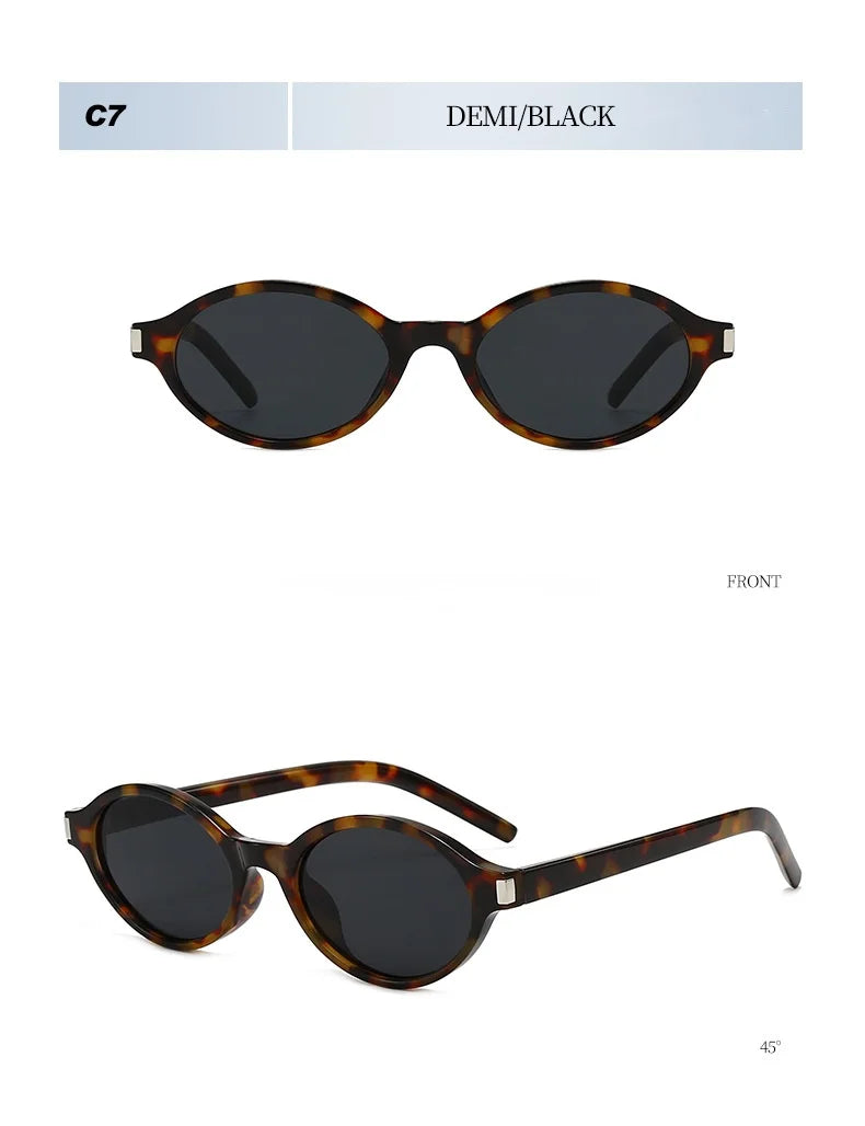 Unisex Retro Oval Sunglasses