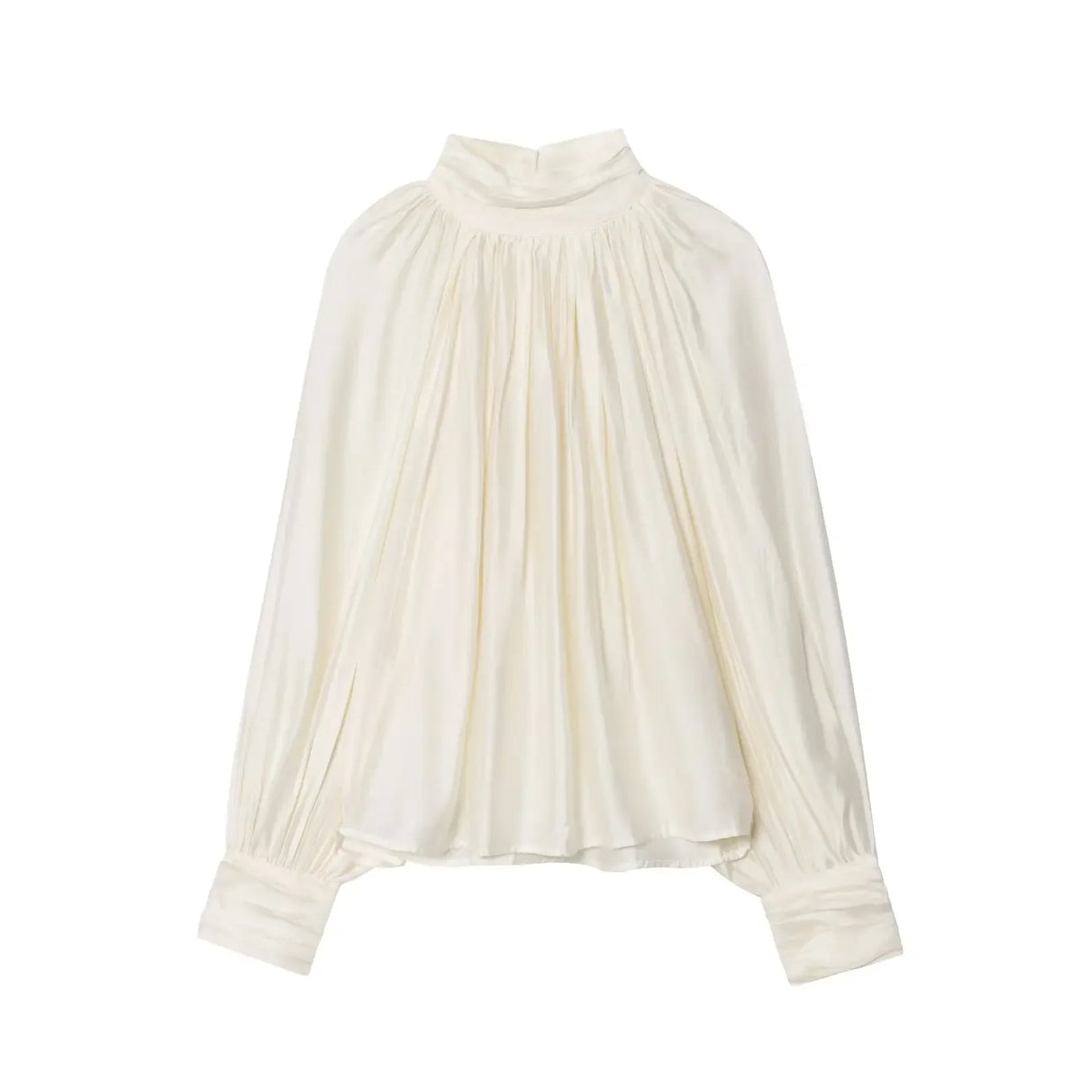 Women's Stand Collar Long Sleeve Blouse