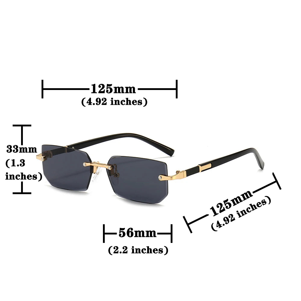 Unisex Rimless Rectangle Sunglasses