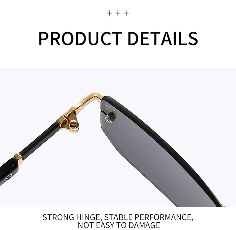Unisex Rimless Rectangle Sunglasses