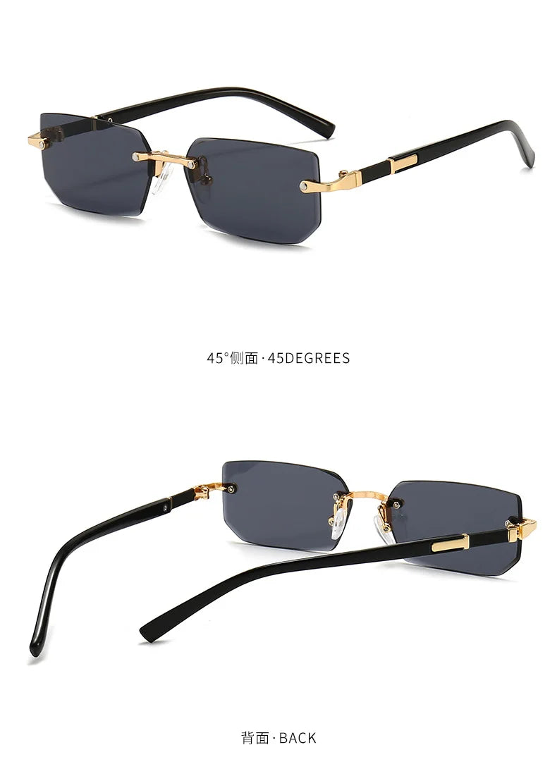 Unisex Rimless Rectangle Sunglasses