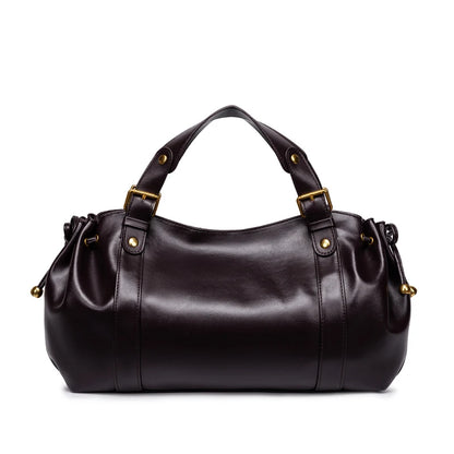 Women's Minimalist Leather Boston Bag