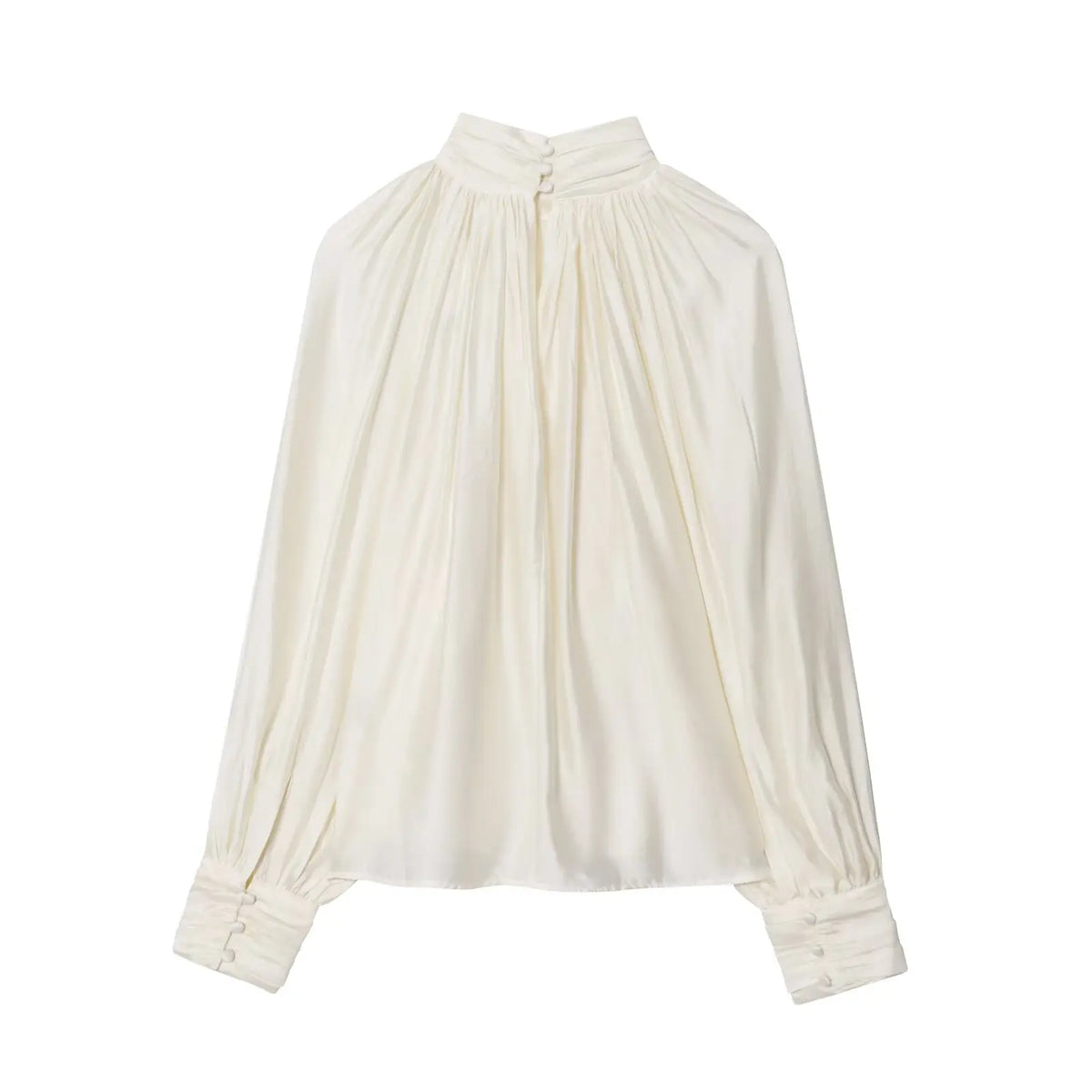 Women's Stand Collar Long Sleeve Blouse