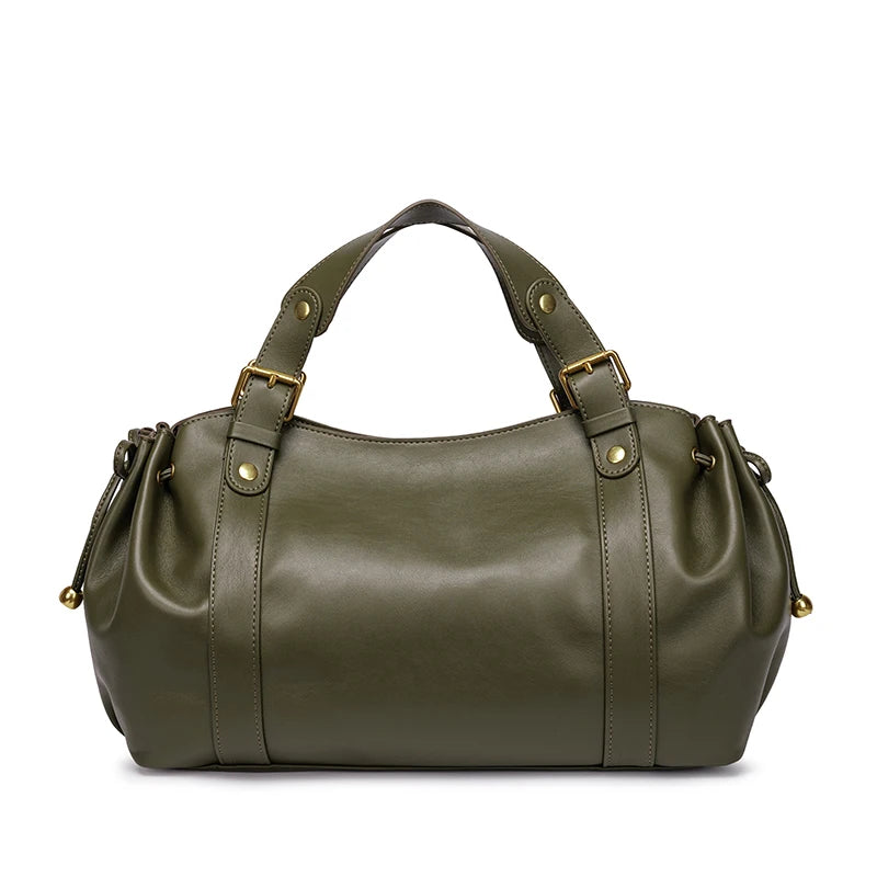 Women's Minimalist Leather Boston Bag
