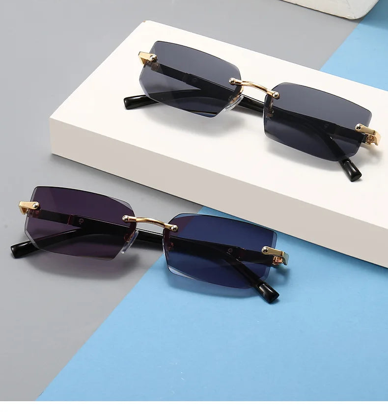 Unisex Rimless Rectangle Sunglasses