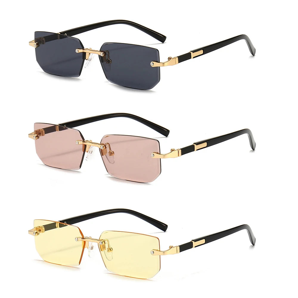Unisex Rimless Rectangle Sunglasses