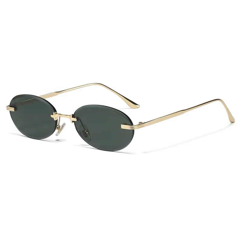 Unisex Y2K Rimless Oval Sunglasses